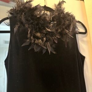 Elegant Black Feather-dress
